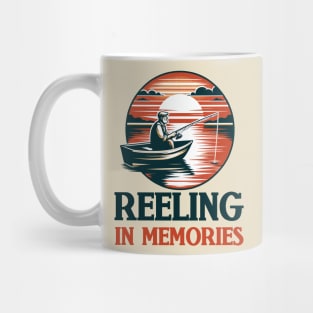 Old man fishing in river Mug